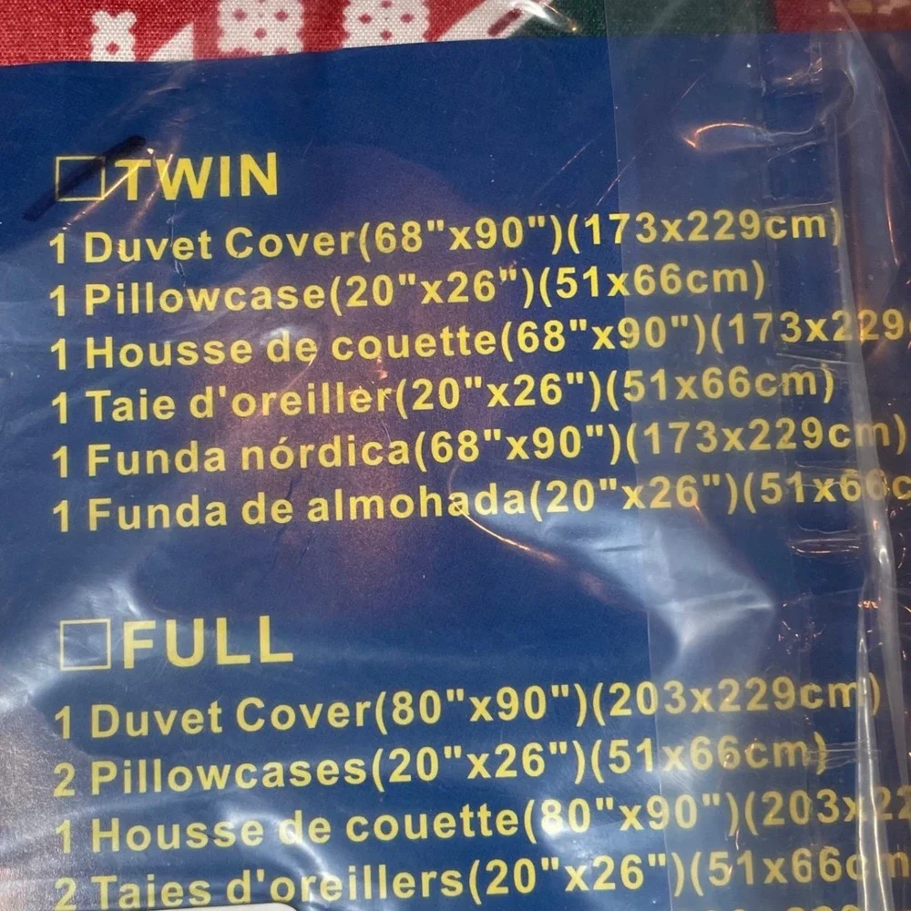 DadaFash Twin‎ Christmas Tree Patchwork Duvet Cover and Sham Set Red Green Cream